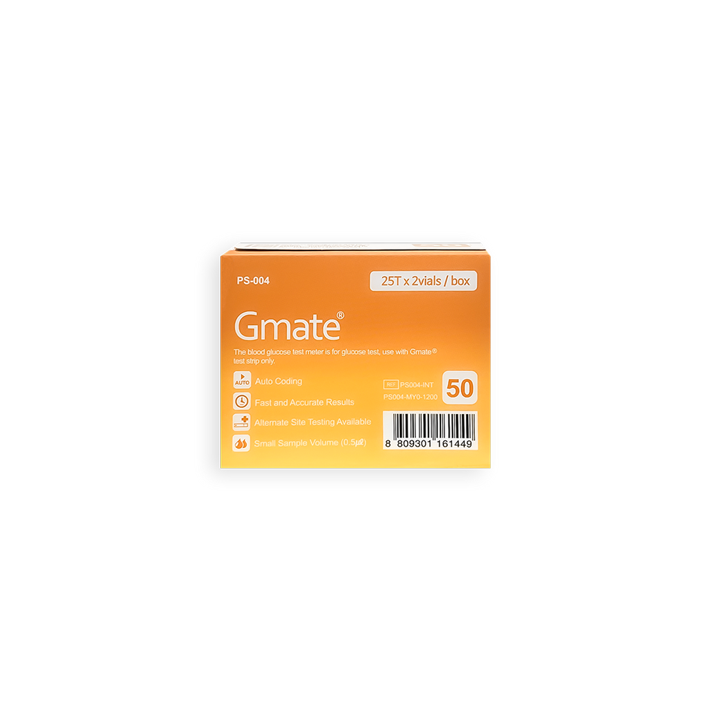 Gmate® Blood Glucose Test Strips – 50 Self-Monitoring Blood Sugar Test Strips