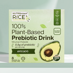 NutriBrown Rice 100% Plant-Based Prebiotic Drink in Avocado flavour, in a box of 35g x 8sachets.