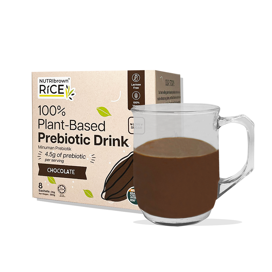 NutriBrown Rice 100% Plant-Based Prebiotic Drink – Chocolate | 4.5g Prebiotic