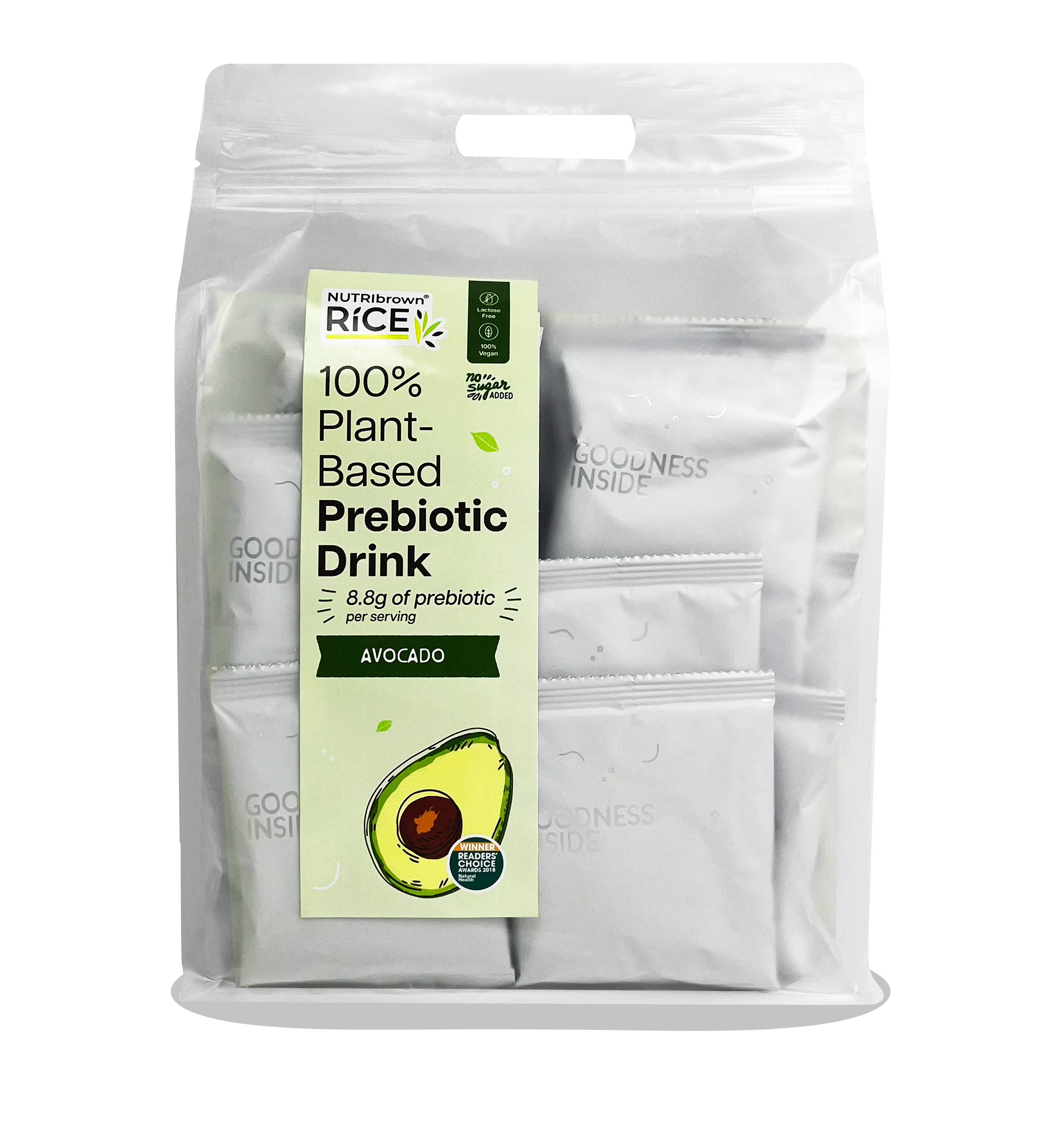 NutriBrown Rice 100% Plant-Based Prebiotic Drink – Avocado | 8.8g Prebiotic