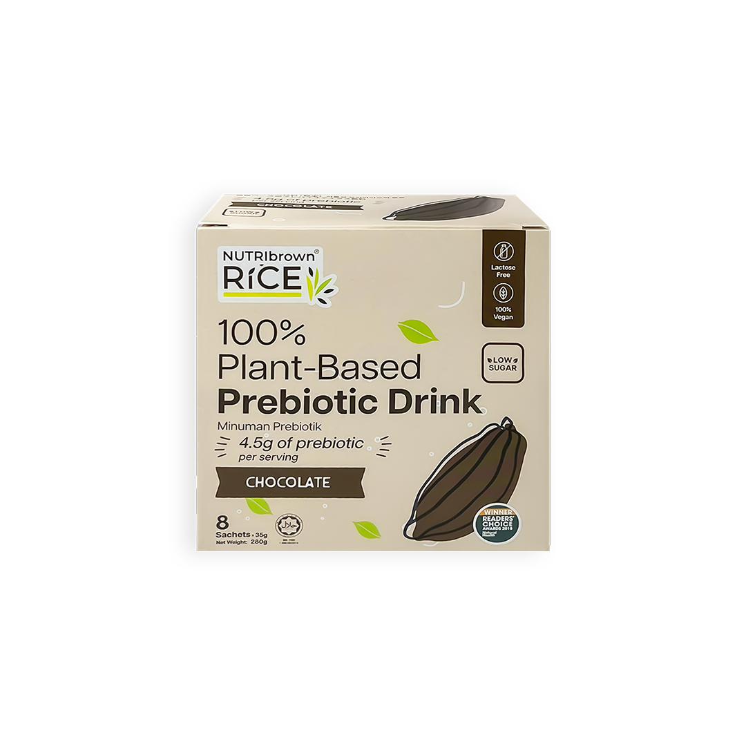 NutriBrown Rice 100% Plant-Based Prebiotic Drink – Chocolate | 4.5g Prebiotic