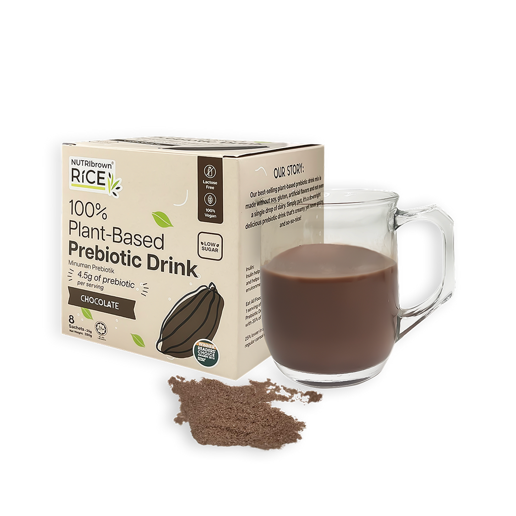 NutriBrown Rice 100% Plant-Based Prebiotic Drink – Chocolate | 4.5g Prebiotic
