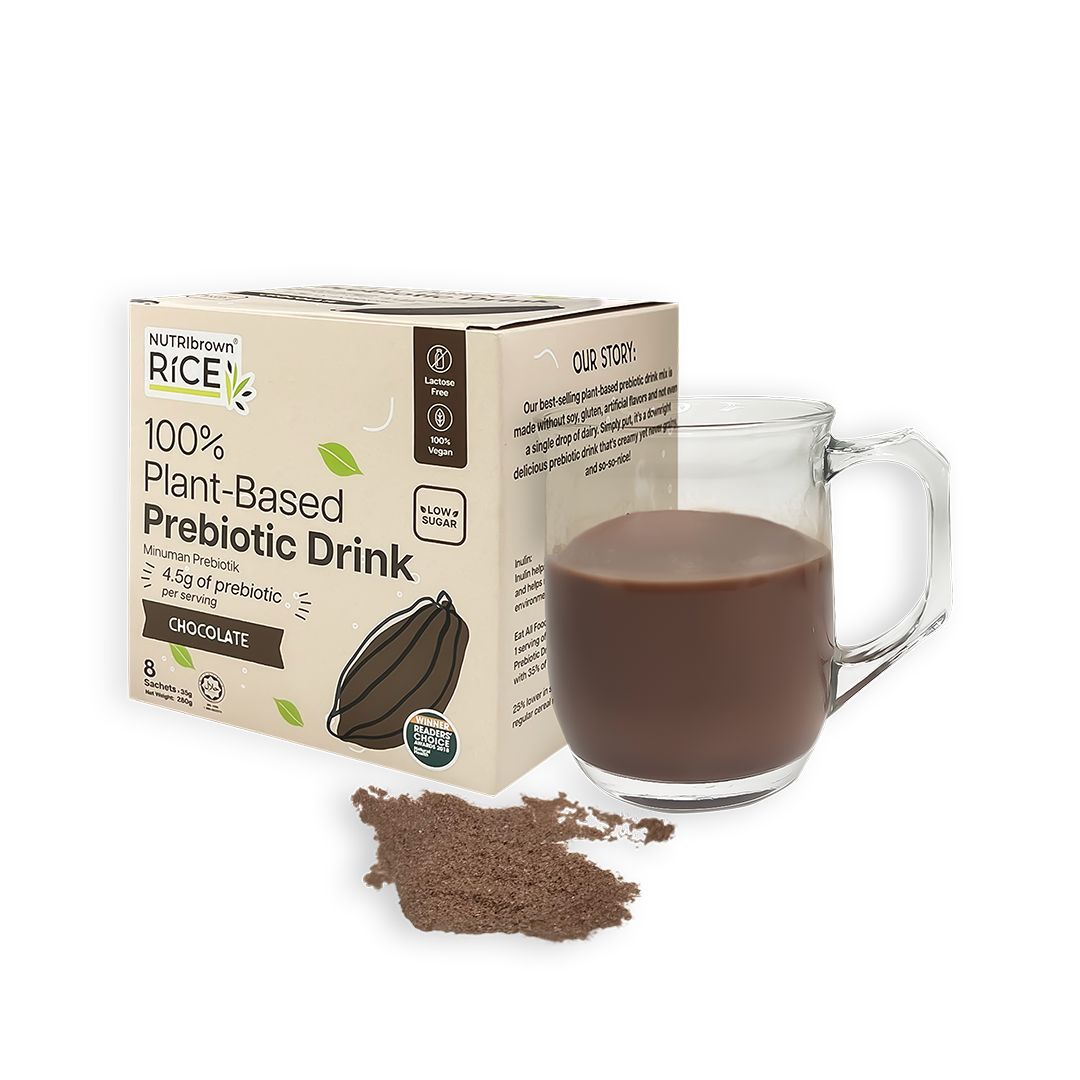 NutriBrown Rice 100% Plant-Based Prebiotic Drink – Chocolate | 4.5g Prebiotic