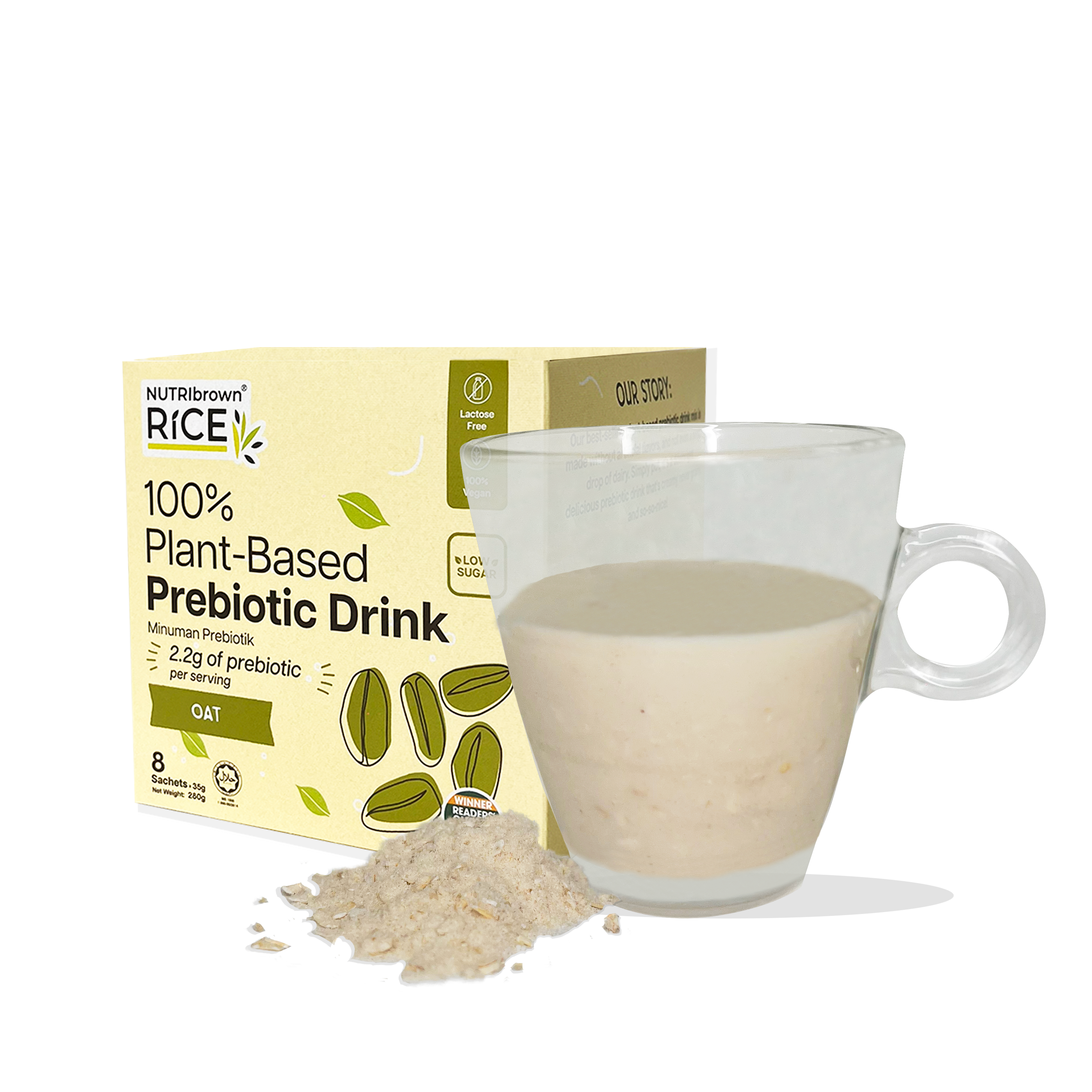 NutriBrown Rice 100% Plant-Based Prebiotic Drink – Oat | 2.2g Prebiotic