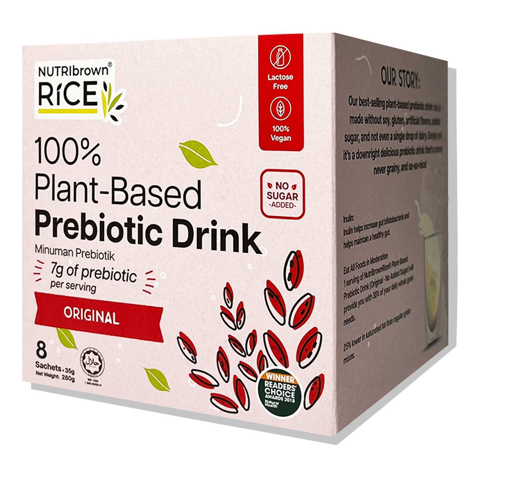 NutriBrown Rice 100% Plant-Based Prebiotic Drink – Original | 7.0g Prebiotic