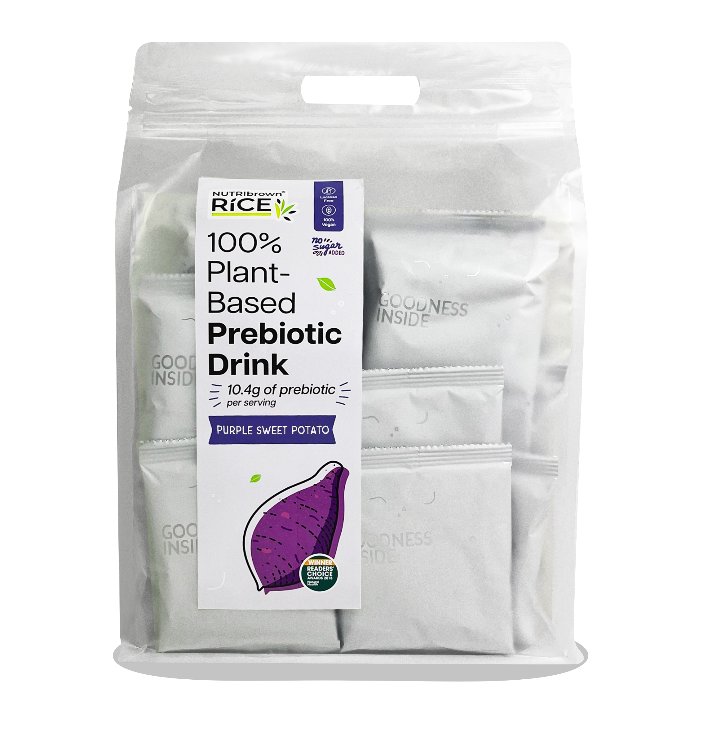 NutriBrown Rice 100% Plant-Based Prebiotic Drink – Purple Sweet Potato | 10.4g Prebiotic