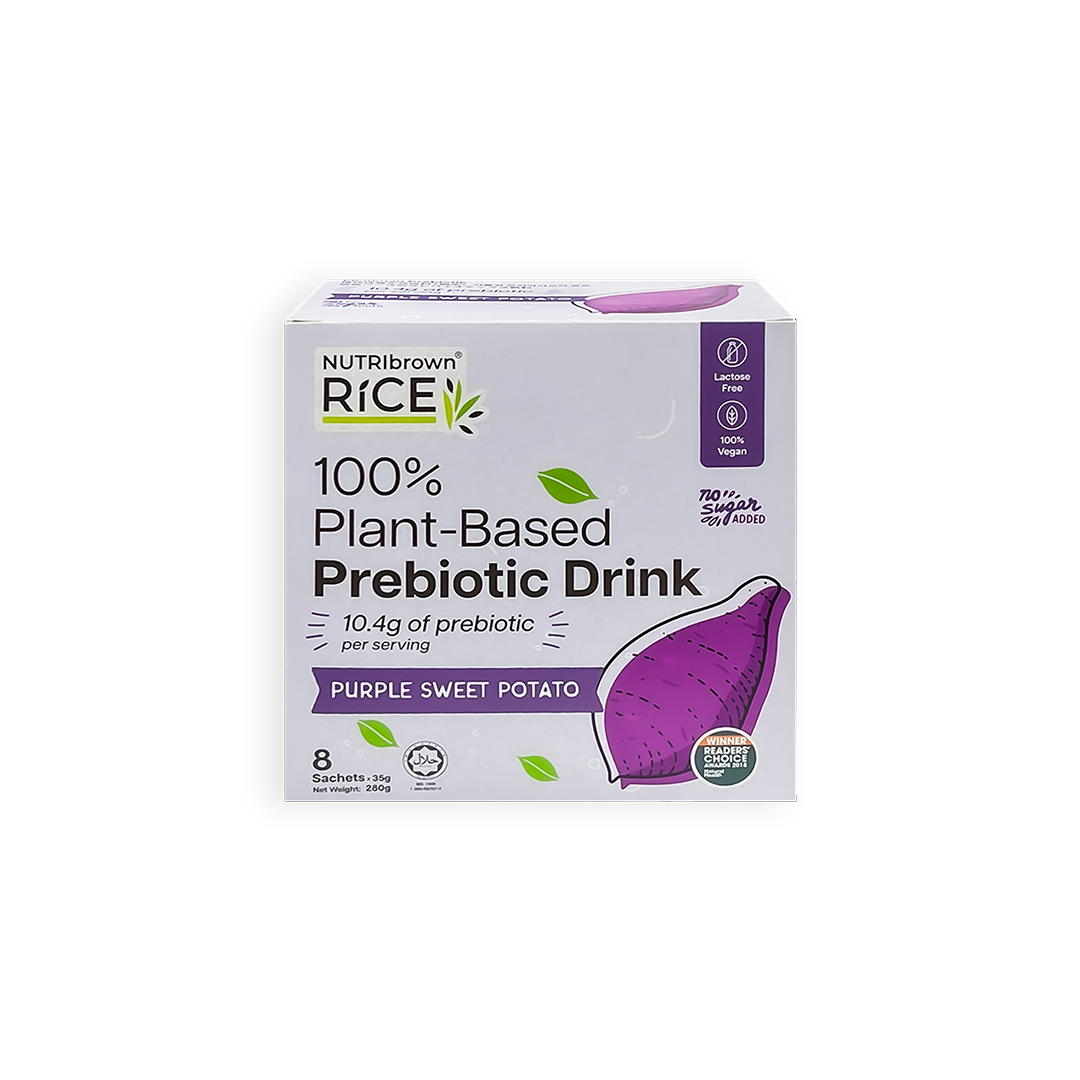NutriBrown Rice 100% Plant-Based Prebiotic Drink – Purple Sweet Potato | 10.4g Prebiotic