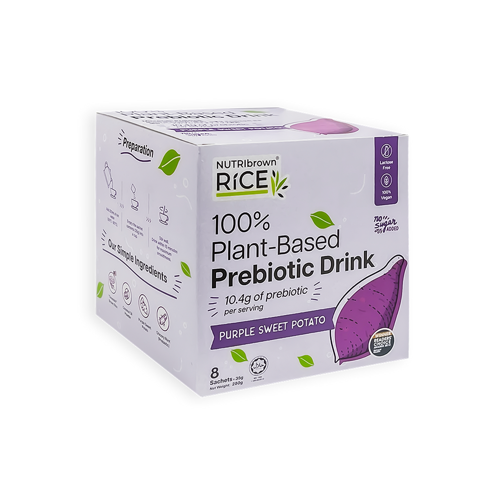 NutriBrown Rice 100% Plant-Based Prebiotic Drink – Purple Sweet Potato | 10.4g Prebiotic