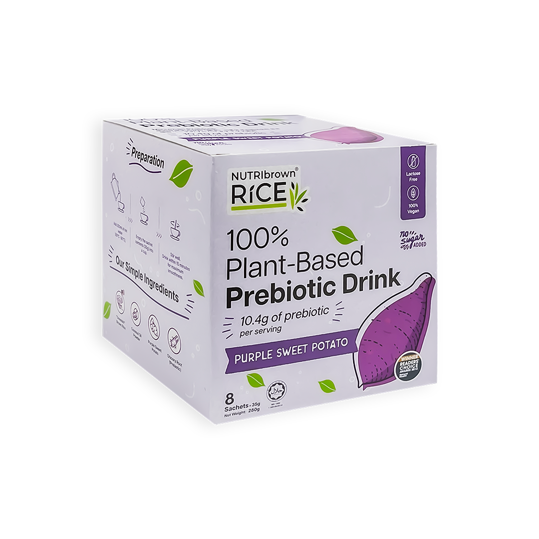 NutriBrown Rice 100% Plant-Based Prebiotic Drink – Purple Sweet Potato | 10.4g Prebiotic