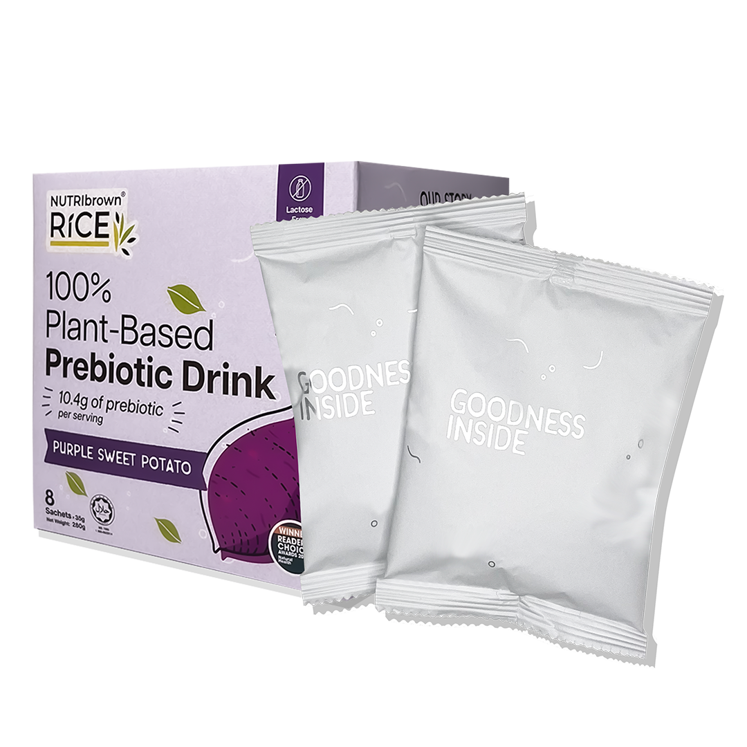 NutriBrown Rice 100% Plant-Based Prebiotic Drink – Purple Sweet Potato | 10.4g Prebiotic