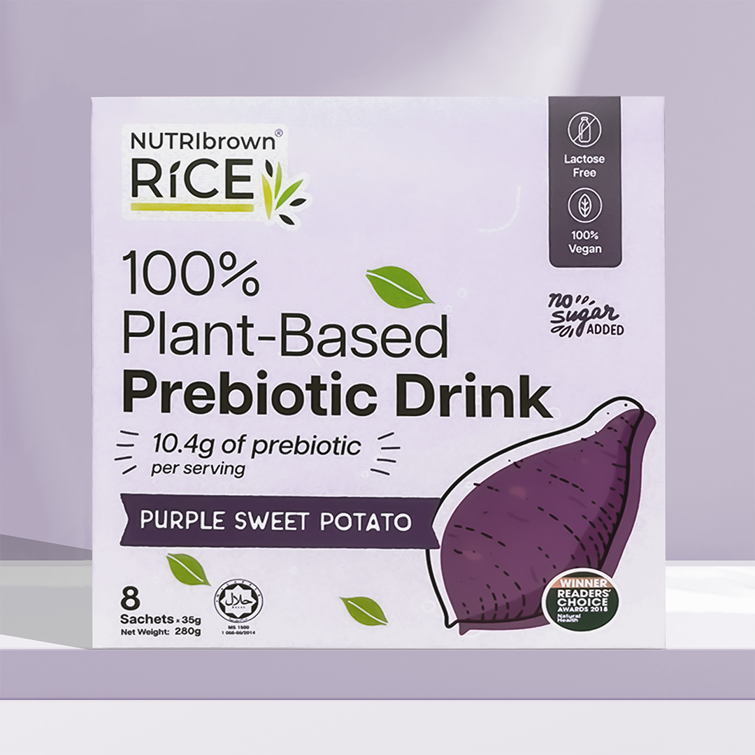 NutriBrown Rice 100% Plant-Based Prebiotic Drink – Purple Sweet Potato | 10.4g Prebiotic